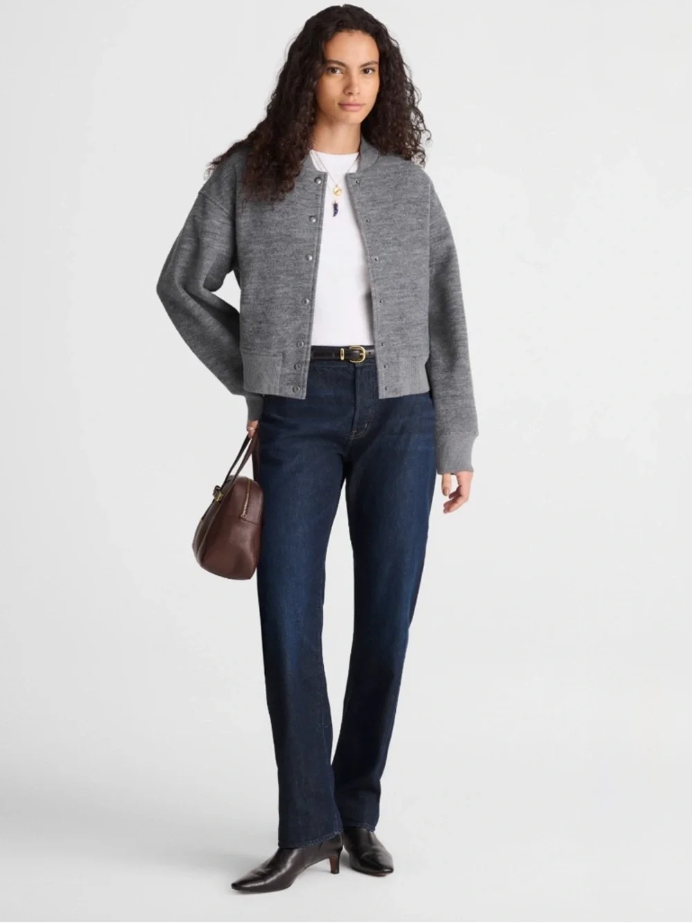 Madewell Petite Dean Easy Straight Jeans in Foundry Wash - Dark Blue